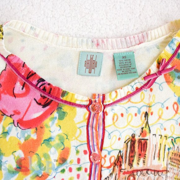 *Anthropologie* HWR - Floral Rosebud Parisian Cardigan - size XS - GORGEOUS! - Picture 4 of 6